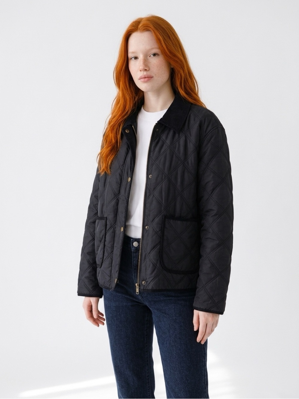Quilted Black Women's Jacket - Classic Lightweight Coat